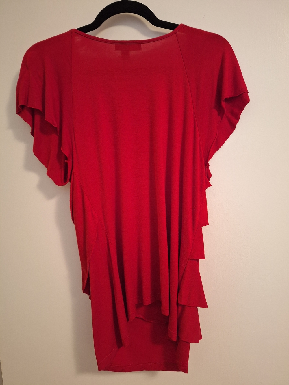I.N. Studio Red Short-Sleeve Ruffle Front Top - Picture 3 of 5